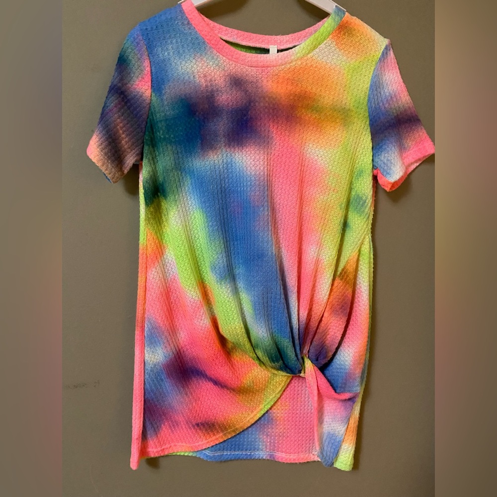 GTOG Girls Tie Dye Top Large Age 11-14 Pink, Purple, Blue, Green, & Orange NWT